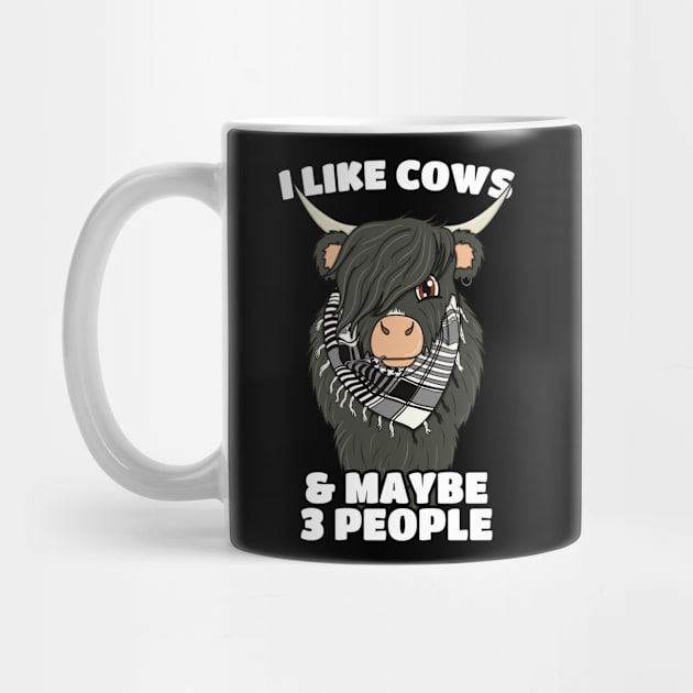 I Like Cows And Maybe 3 People - Emo Cow by Cupsie's Creations